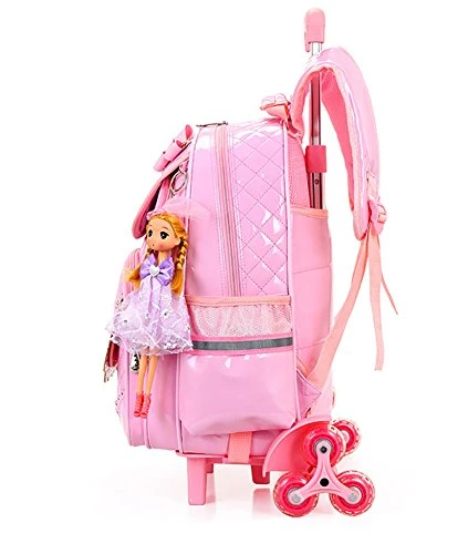Meetbelify Rolling Backpacks For Girls School Bags Trolley Handbag With Lunch Bag Style B-Pink 10 Meetbelify Rolling Backpacks For Girls School Bags Trolley Handbag With Lunch Bag Style B-Pink - Image 8