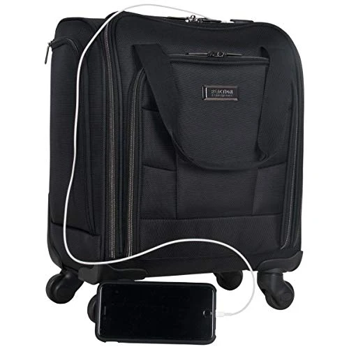Kenneth Cole Reaction Rugged Roamer 18" Lightweight 4-Wheel Spinner 14.1" Laptop & Tablet Business Underseater Carry-On, Black 13 Kenneth Cole Reaction Rugged Roamer 18" Lightweight 4-Wheel Spinner 14.1" Laptop & Tablet Business Underseater Carry-On, Black - Image 11