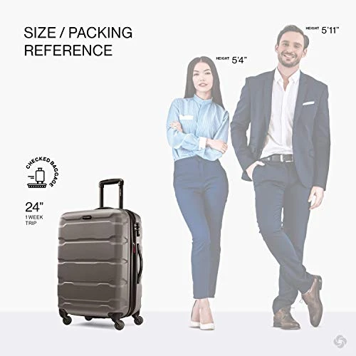 Samsonite Omni PC Hardside Expandable Luggage With Spinner Wheels, Silver, Checked-Medium 24-Inch 10 Samsonite Omni PC Hardside Expandable Luggage With Spinner Wheels, Silver, Checked-Medium 24-Inch - Image 8