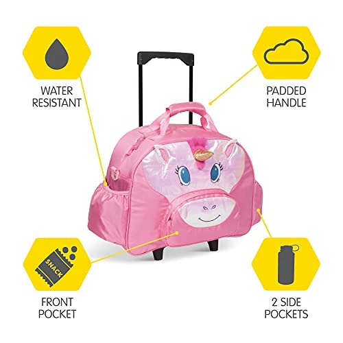 Bixbee Kids Luggage, Kids Luggage With Wheels For Girls & Boys With Telescoping Handle, Adjustable Strap And Pockets- Lightweight Kids Suitcase & Carry On Bag For Airport, Travel, Overnight In Unicorn 8 Bixbee Kids Luggage, Kids Luggage With Wheels For Girls & Boys With Telescoping Handle, Adjustable Strap And Pockets- Lightweight Kids Suitcase & Carry On Bag For Airport, Travel, Overnight In Unicorn - Image 6