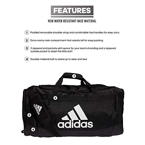 Adidas Defender 4 Large Duffel Bag, Black/White, One Size 10 Adidas Defender 4 Large Duffel Bag, Black/White, One Size - Image 8