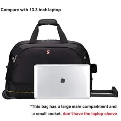 OIWAS Small Rolling Duffle Bag With Wheels Travel 22 Inch Carry On Luggage Tote Suitcase Unisex-Adult Short Term Trips Expandable 45L To 55L Women Men Black -Vera Bradley Shop 41ni KWxzJL