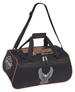Harley Davidson Harley-Davidson Winged Eagle B&S Sports Duffel Bag W/Adjustable Strap - Black