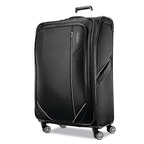 American Tourister Zoom Turbo Softside Expandable Spinner Wheel Luggage, Black, Checked-Large 28-Inch 3 American Tourister Zoom Turbo Softside Expandable Spinner Wheel Luggage, Black, Checked-Large 28-Inch