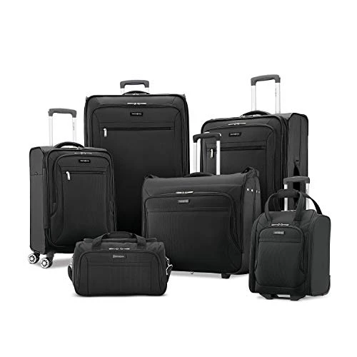Samsonite Ascella X Softside Expandable Luggage With Spinner Wheels, Black, Checked-Medium 25-Inch 4 Samsonite Ascella X Softside Expandable Luggage With Spinner Wheels, Black, Checked-Medium 25-Inch - Image 2