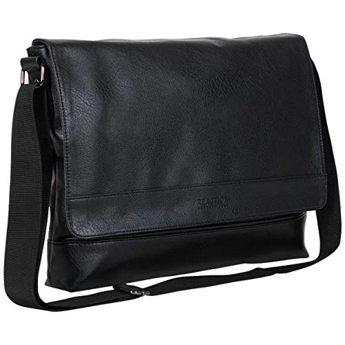 Kenneth Cole Reaction Strident-Class Vegan Leather 15" Laptop & Tablet Crossbody Messenger Bag For Work, School, & Travel, Black, Laptop 3 Kenneth Cole Reaction Strident-Class Vegan Leather 15" Laptop & Tablet Crossbody Messenger Bag For Work, School, & Travel, Black, Laptop