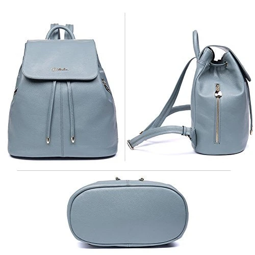 Bostanten Women'S Leather Backpack Purse Travel School Bag Casual Mini Daypack Newblue 4 Bostanten Women'S Leather Backpack Purse Travel School Bag Casual Mini Daypack Newblue - Image 2