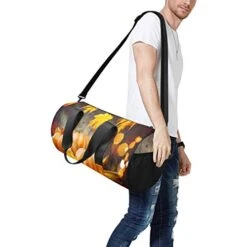 INTERESTPRINT Pumpkin Squash Leaves Travel Duffel Bag Workout Duffel Bag -Vera Bradley Shop 41pc EO 83L