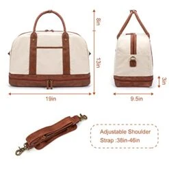 Weekender Bag For Women Canvas Overnight Bag Large Travel Bags For Women Carry On Shoulder Duffle Bag With Shoe Compartment,Perfect For Travel/Daily Use/Birthday Gift (Beige) -Vera Bradley Shop 41pnkgr3I0L