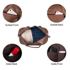 Leather Travel Bag With Shoe Pouch,Weekender Overnight Bag Waterproof Leather Large Carry On Bag Travel Tote Duffel Bag For Men Or Women -Vera Bradley Shop 41qc14v9nBL