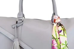 Women's Large PU Leather Weekender Duffel Bag With Satin Interior - Big 22" Carry-On Size - Light Grey -Vera Bradley Shop 41rDrZhYYfL