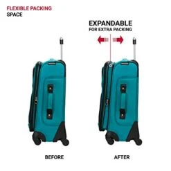 SwissGear Sion Softside Luggage With Spinner Wheels, Teal, Carry-On 21-Inch -Vera Bradley Shop 41rHOMC2eKL