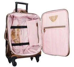 Vue Metallic Lightweight Spinner Carry On Luggage 3pc Carry On Set W/ 22" Luggage, Duffel Bag & Cosmetic Bag (Rose Gold) -Vera Bradley Shop 41rpGYwNEGL