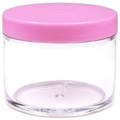Beauticom 4 Oz. (120g/120ML, Quantity: 6 Pieces) Thick Wall Round Leak Proof Clear Acrylic Jars W/Lids For Beauty, Cream (6 Pieces (6 Jars + Lids Together), PINK) -Vera Bradley Shop 41s0JRPBeFL