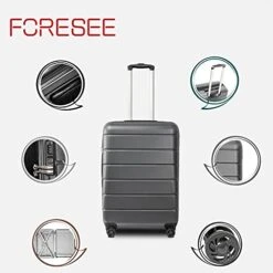 3 Piece Set Luggage Sets Women Men Teens Travel Suitcase With Lightweight TSA Lock Spinner, Home Outdoor Carry On Luggage With 4 Double Silent Wheels Adjustable Handle 20in 24in 28in, Gray -Vera Bradley Shop 41s768IFAvS