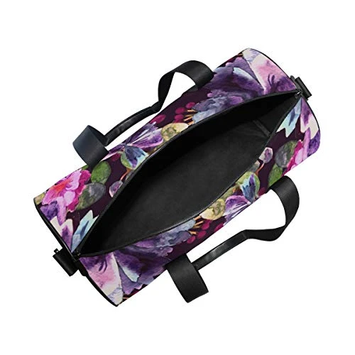 Duffel Bag Watercolor Purple Floral Women Garment Gym Tote Bag Best Sports Bag For Boys 9 Duffel Bag Watercolor Purple Floral Women Garment Gym Tote Bag Best Sports Bag For Boys - Image 7