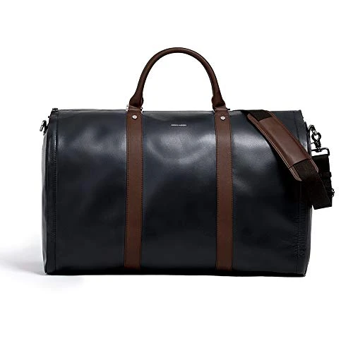 Men's Black And Brown Garment Weekender Bag Project 11 By Hook & Albert 3 Men's Black And Brown Garment Weekender Bag Project 11 By Hook & Albert