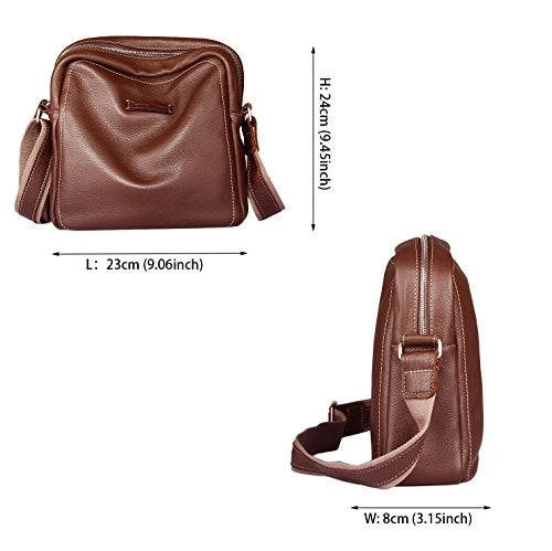 Saierlong New Mens Coffee Genuine Leather Briefcase Messenger Bags Business Handbags 5 Saierlong New Mens Coffee Genuine Leather Briefcase Messenger Bags Business Handbags - Image 3