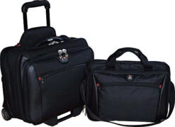 Wenger SwissGear Potomac 2-Pc Business Set With Double Zipper Overnighter Rolling Case And Matching 15.4" Laptop Case