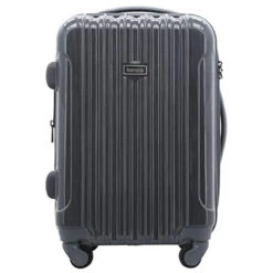 Kensie Women's Alma Hardside Spinner Luggage, Gun Metal, Carry-On 20-Inch