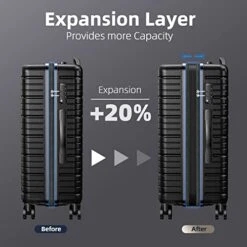 BEOW Expandable Luggage Sets Clearance 3 Piece Hardshell Lightweight PC+ABS Suitcase Spinner Wheels TSA Lock Black 11 BEOW Expandable Luggage Sets Clearance 3 Piece Hardshell Lightweight PC+ABS Suitcase Spinner Wheels TSA Lock Black -Vera Bradley Shop 41sv7dcc24L