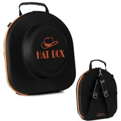 Hat Box Travel Crush Proof Carry On With Luggage Strap And Shoulder Strap Black