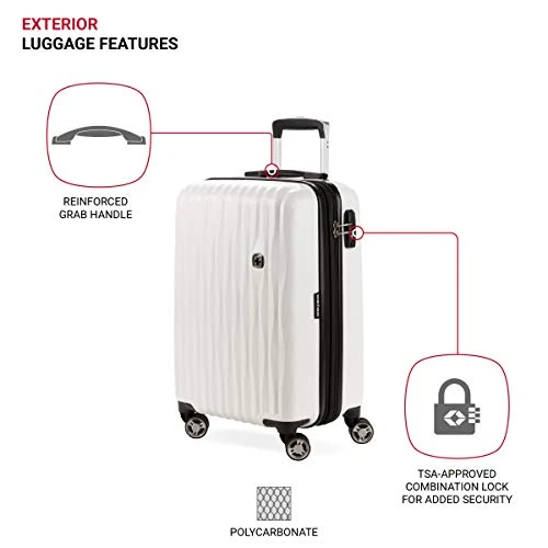 SwissGear 7272 Energie Hardside Expandable Luggage With Spinner Wheels, White, Carry-On 19-Inch 10 SwissGear 7272 Energie Hardside Expandable Luggage With Spinner Wheels, White, Carry-On 19-Inch - Image 8
