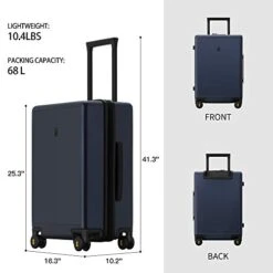 LEVEL8 Elegance Checked Luggage, 24 Inch Hardside Suitcase, Lightweight PC Matte Hardshell With TSA Lock, Spinner Wheels - Navy Blue 10 LEVEL8 Elegance Checked Luggage, 24 Inch Hardside Suitcase, Lightweight PC Matte Hardshell With TSA Lock, Spinner Wheels - Navy Blue -Vera Bradley Shop 41u QiTkFjL