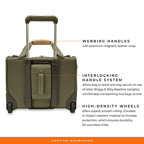 Briggs & Riley 2-Wheel Cabin Bag, Olive 12 Briggs & Riley 2-Wheel Cabin Bag, Olive - Image 10