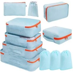 DIMJ 11 Set Packing Cubes, Travel Luggage Packing Organizers Lightweight Travel Cloth Storage Bag With Bra Underwear Cube Cosmetics Bag And Shoe Pouch