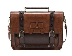 ECOSUSI Vintage Crossbody Messenger Bag Satchel Purse Handbag Briefcase For Women & Girl, Coffee
