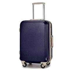 Seller-Wu 20/22/24/26/28Inch Rolling Luggage Lightweight Travel Suitcase On Wheels,Navy Blue Frame,24