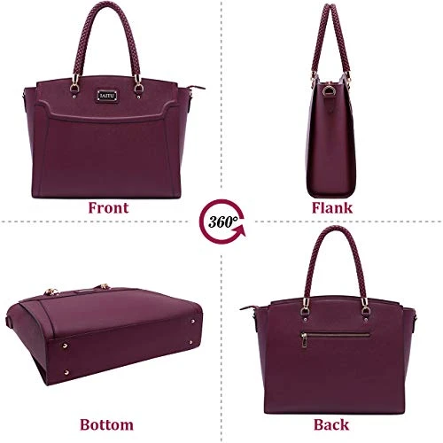 Laptop Tote Bag For Women,13-15.6 Inches Spacious Tablet Handbag Shoulder Bag For Laptop Computer Tablet(Darkpurple-N) 8 Laptop Tote Bag For Women,13-15.6 Inches Spacious Tablet Handbag Shoulder Bag For Laptop Computer Tablet(Darkpurple-N) - Image 6