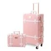 UNIWALKER Vintage Suitcase Set 20 Inch Carry On Spinner Luggage With 12 Inch Handbag For Women (Embossed Pink) -Vera Bradley Shop 41vnwuTOJ4L