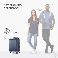 American Tourister Moonlight Hardside Expandable Luggage With Spinner Wheels, Navy, Carry-On 21-Inch -Vera Bradley Shop 41vr 2AdEHL