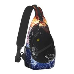 Fftian Squash Ball In Fire Flames And Splashing Water Sling Backpack,Travel Hiking Daypack Pattern Rope Crossbody Shoulder Bag -Vera Bradley Shop 41w1NTWZ8IS