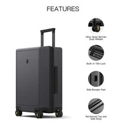 LEVEL8 Luminous Textured Medium Checked Luggage, 24β Hardshell Suitcase, Lightweight PC Textured Hardside Spinner Trolley For Luggage, TSA Approved Checked Luggage With 8 Spinner Wheels, Dark Grey, 24-Inch Checked-In 17 LEVEL8 Luminous Textured Medium Checked Luggage, 24β Hardshell Suitcase, Lightweight PC Textured Hardside Spinner Trolley For Luggage, TSA Approved Checked Luggage With 8 Spinner Wheels, Dark Grey, 24-Inch Checked-In -Vera Bradley Shop 41wnFQu ODL