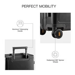 LEVEL8 Gibraltar Carry On Luggage, 20" Aluminum Frame Hardside Suitcase Zipperless Luggage With TSA Lock, 8 Spinner Wheels - Dark Grey -Vera Bradley Shop 41wpfFjcJuL