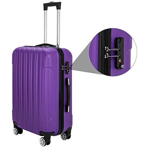 SSLine 3-in-1 Multifunctional Suitcase Luggage Set Large Capacity Traveling Storage ABS Expandable Spinner Hardside Suitcase Lightweight 4 Wheel Portable Travel Bag 20" / 24" / 28" Purple 5 SSLine 3-in-1 Multifunctional Suitcase Luggage Set Large Capacity Traveling Storage ABS Expandable Spinner Hardside Suitcase Lightweight 4 Wheel Portable Travel Bag 20" / 24" / 28" Purple - Image 3