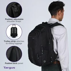 Targus Travel Laptop Backpack For 15.6 Inch Laptops, TSA Checkpoint-Friendly Carry On Travel Backpack For Women Men Business/College Laptop Bag For Work School Travel, Black (TBB013US) 12 Targus Travel Laptop Backpack For 15.6 Inch Laptops, TSA Checkpoint-Friendly Carry On Travel Backpack For Women Men Business/College Laptop Bag For Work School Travel, Black (TBB013US) -Vera Bradley Shop 41xgA48P4XL