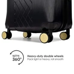 Badgley Mischka Modern Trolley Diamond 3 Piece Expandable Spinner Wheels Luggage / Suitcase Set (Black) -Vera Bradley Shop 41y4STdmjXL