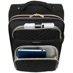 Kenneth Cole Reaction Women's Chelsea Luggage Chevron Softside 8-Wheel Spinner Expandable Suitcase Collection, Black, 2pc Bundle (Carry On+Backpack) -Vera Bradley Shop 41y74W0xJnL 56c71f58 3465 4809 9a3e 07628a5a3267