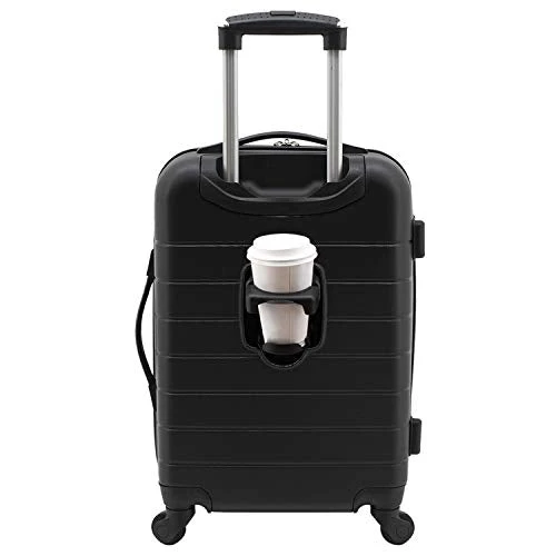 Wrangler Smart Luggage Set With Cup Holder And USB Port, Black, 20-Inch Carry-On 3 Wrangler Smart Luggage Set With Cup Holder And USB Port, Black, 20-Inch Carry-On