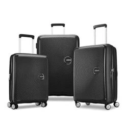 American Tourister Curio Hardside Luggage With Spinner Wheels, Black, 3-Piece Set (20/25/29)