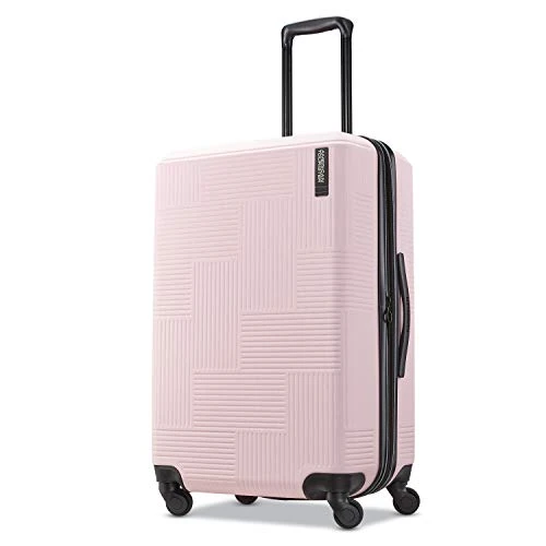 American Tourister Stratum XLT Expandable Hardside Luggage With Spinner Wheels, Pink Blush, Checked-Medium 25-Inch 3 American Tourister Stratum XLT Expandable Hardside Luggage With Spinner Wheels, Pink Blush, Checked-Medium 25-Inch