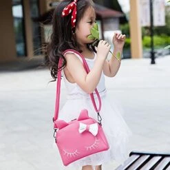 Pinky Family Cute Cat Ear Kids Handbags Candy Color Crossbody Bags Pu Leather Shoulder Bags (Pink) -Vera Bradley Shop 51 1izGZPJL