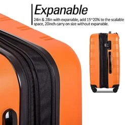 Expandable 3 Piece Luggage Sets Hardside Durable Suitcase With Spinner Wheels TSA Lock, 3 Pcs Carry On Case Travel Home Outdoor School Lightweight Trolley Case ( 20" 24" 28" Orange) 15 Expandable 3 Piece Luggage Sets Hardside Durable Suitcase With Spinner Wheels TSA Lock, 3 Pcs Carry On Case Travel Home Outdoor School Lightweight Trolley Case ( 20" 24" 28" Orange) -Vera Bradley Shop 51 P0nQ4WPS