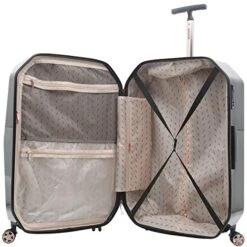 Kensie Women's 3D Gemstone TSA Lock Hardside Spinner Luggage, Black, 20-Inch Carry-On -Vera Bradley Shop 51 0MnI23L