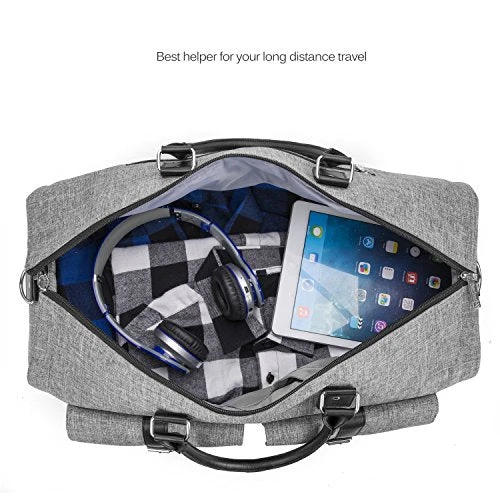 Amzbag Expandable Travel Duffel Bag XXL Capacity Weekender Bag With Leather Handle Suit Carry On 9 Amzbag Expandable Travel Duffel Bag XXL Capacity Weekender Bag With Leather Handle Suit Carry On - Image 7