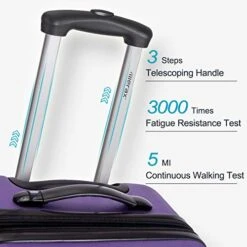 Merax 3 Pcs Luggage Set Expandable Hardside Lightweight Spinner Suitcase With TSA Lock [Upgraded Version] (Purple) -Vera Bradley Shop 510ovseqsuL